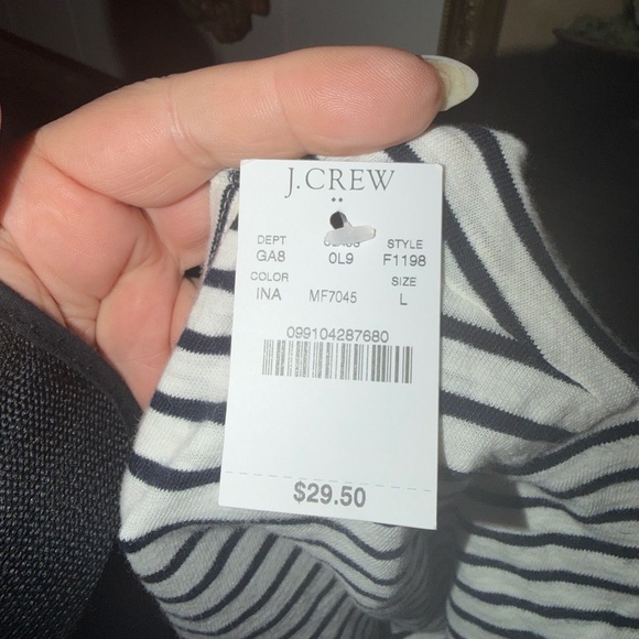 J. Crew Black and White Striped Short Sleeve Tee - Picture 3 of 3